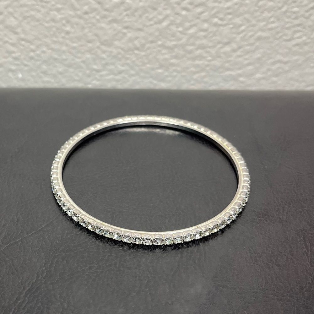 Diamond Bracelet Bangle Women’s Jewelry Silver Grey White Stone Costume​… - Picture 8 of 8